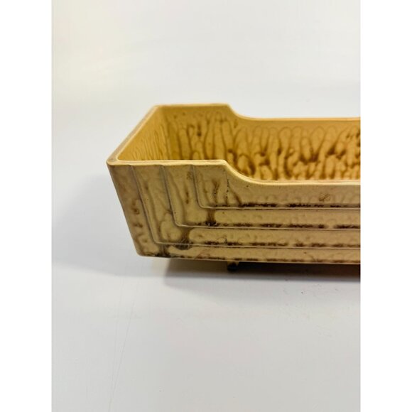 Footed Ikebana Dish Planter Japanese Drip Glaze Mid Century MCM Atomic Retro - Picture 4 of 16